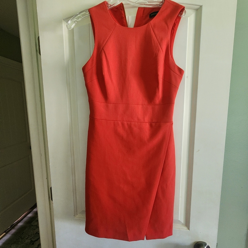 Banana Republic Halter Sheath Mini Dress in Orange Red